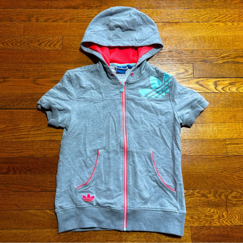 2012 Adidas Short Sleeve Full Zip Hooded Sweatshirt (Medium)